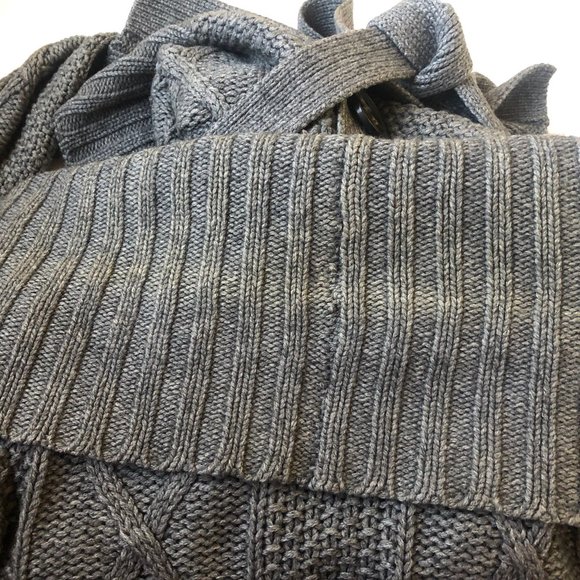 Joie Cardigan Sweater CASHMERE WOOL Shawl Collar Gray Button Closure & Belt - Picture 13 of 14